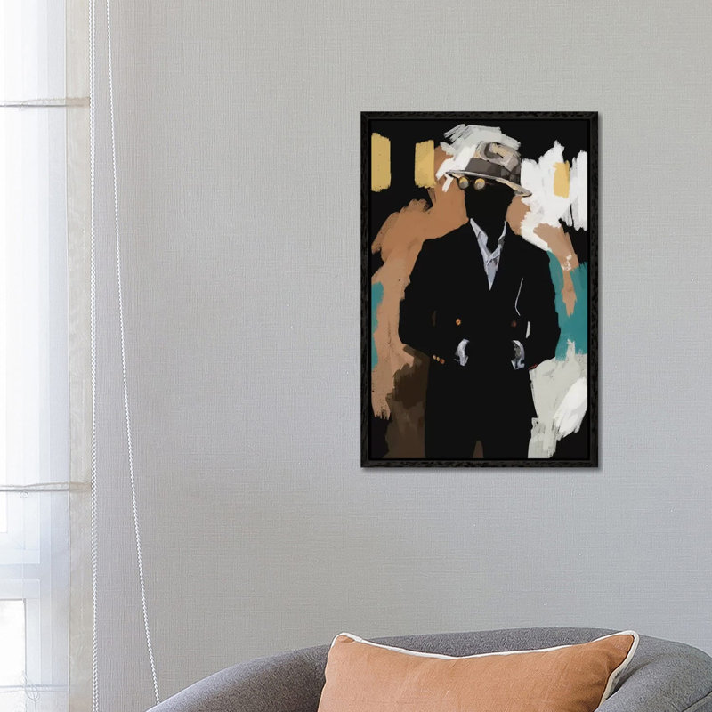 New Suit - Painting on Canvas, 66.04cm H x 45.72cm W x 3.81cm D, Black Floater Framed