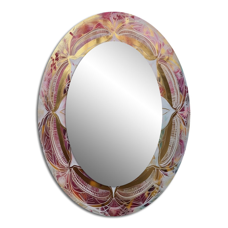 Miroir mural rose bohémien Mandala II, 40 po x 30 po