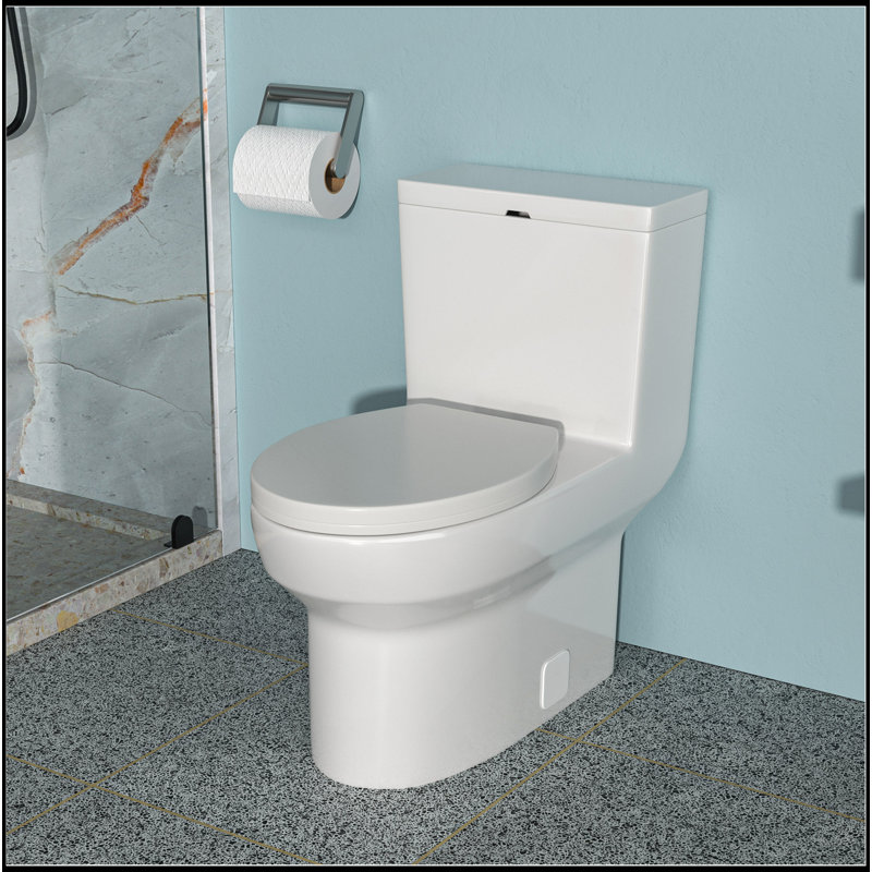 Toilette une pièce en céramique moderne à simple chasse avec siège cloisonné