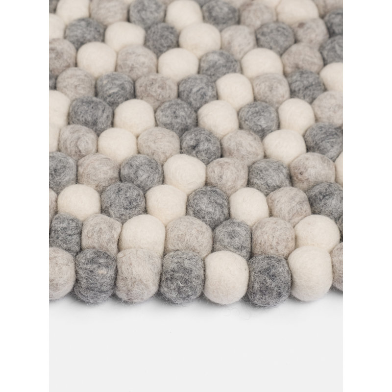 Round Hella Geometric Wool Hand Woven Area Rug, Round 180cm