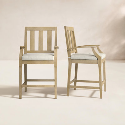 Samya 46.8" H x 25.4" W Patio Bar Stool with Cushion by Joss & Main