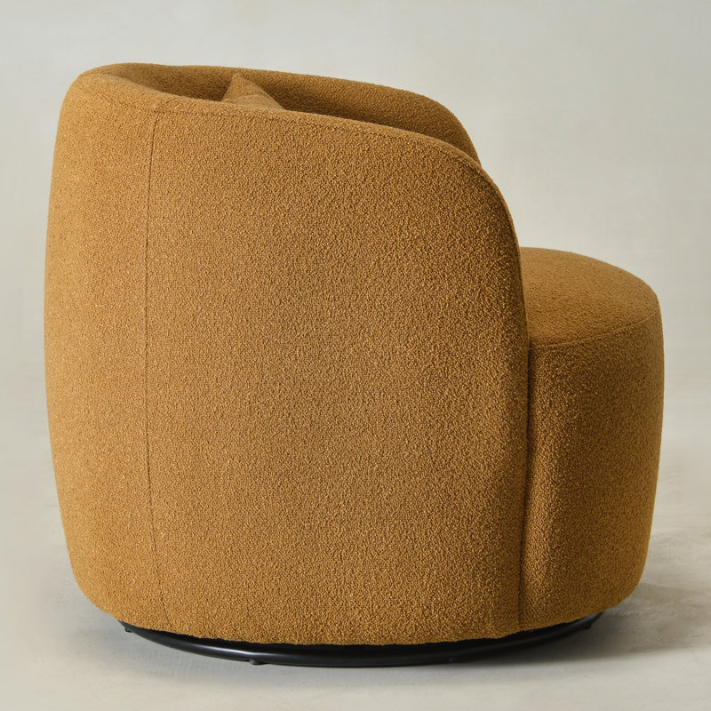 Fauteuil pivotant rembourré Bolton, Bouclette brune