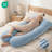 Queen Rose Pregnancy Pillow, U Shaped Pregnancy Body Pillow with Zipper Removable Cover (Blue- Velvet)-2025745600
