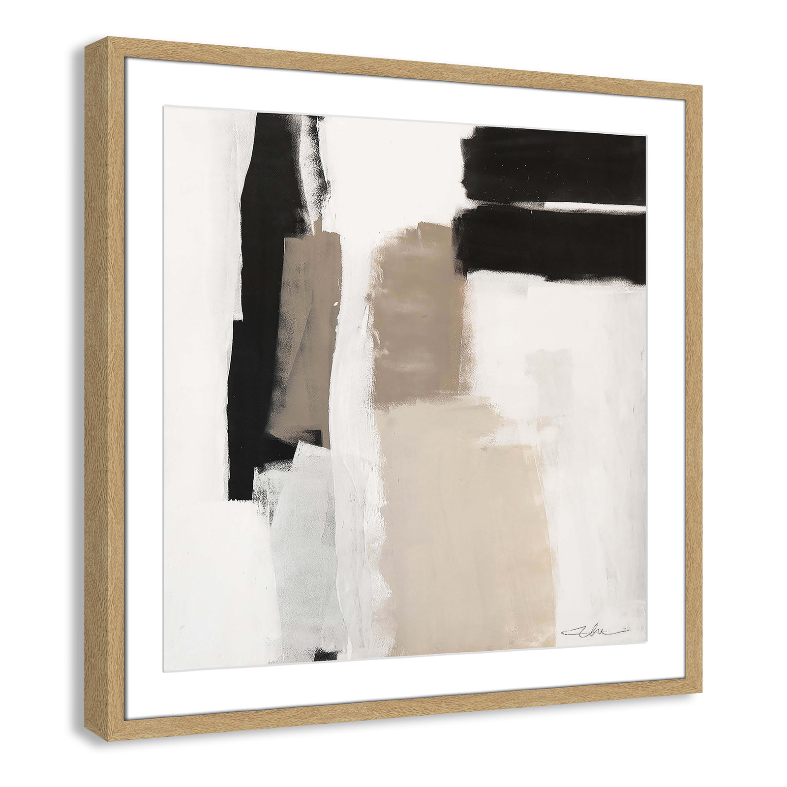 Earth Scapes II-A Print by Casa Fine Arts, Natural Box Framed, 27.5" H x 27.5" W x 0.75" D