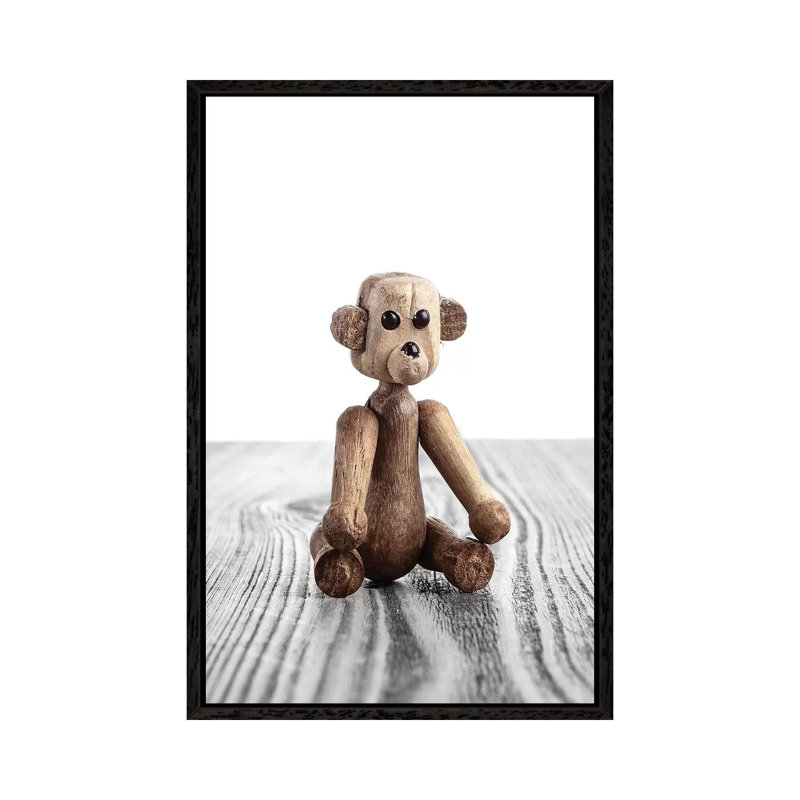 Bear Zooline - Print on Canvas, 66.04 cm H x 45.72 cm W, Black Framed