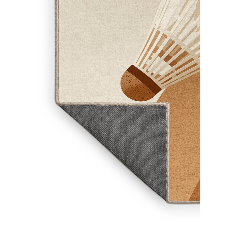 Tapis moelleux moelleux et doux de style olympique Endmion en beige - reliure beige, 7 x 10