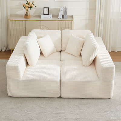 Ensemble de canapé modulaire rembourré 4 pièces Brigitte Corduroy