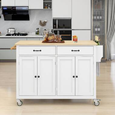 Red Barrel Studio® VicenniaKitchen Island on Wheels - Portable Kitchen Cart