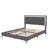 Queen Size Upholstered Bed Frame with LED Lights, Modern Velvet Platform Bed with Tufted Headboard, Gray-1844408954