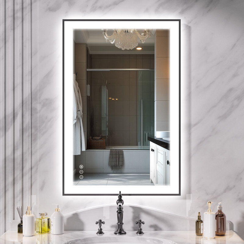 Wrought Studio™ LED Bathroom Mirror with Lights, Lighted Vanity Mirrors for Bathroom Anti-Fog, Dimmable, 3 Colors, Wall Mounted  with ETL & 5-Year Warranty