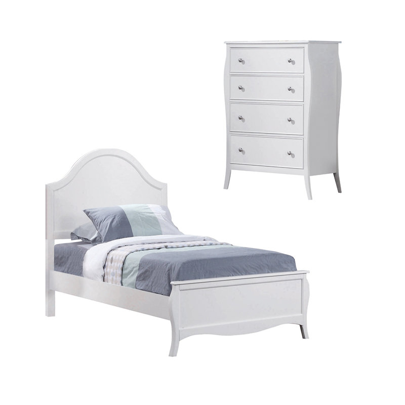 Stackhouse White 2-Piece Bedroom Set with Chest, Full/Double