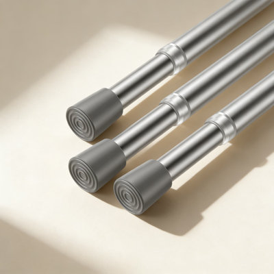 Spring Tension Curtain Rods Adjustable No Drill Expandable Shower Rod For Doors And Windows, Sturdy Anti-Skid Design, Easy Installation (3 Pack)
