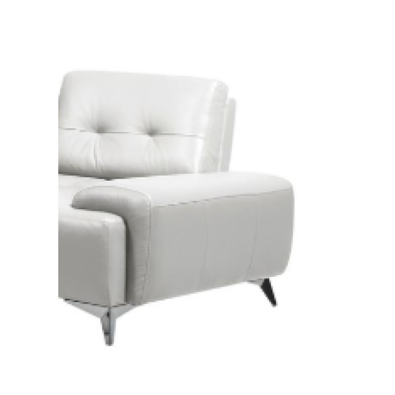 Turano Pearl White Top Grain Leather Sectional Sofa