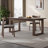 4 - Person Gray + Nut-brown Rectangular Sintered Stone + Solid Wood Dining Table Set-1921336133