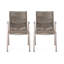 Chaise de salle à manger d'extérieur moderne en aluminium avec siège en corde (ensemble de 2), argent et taupe-1110929721