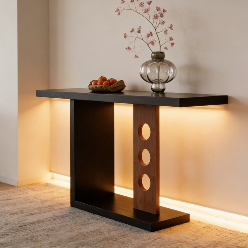 Mid-Century Modern Console Table, 29.5" H x 47.2" W x 13.8" D