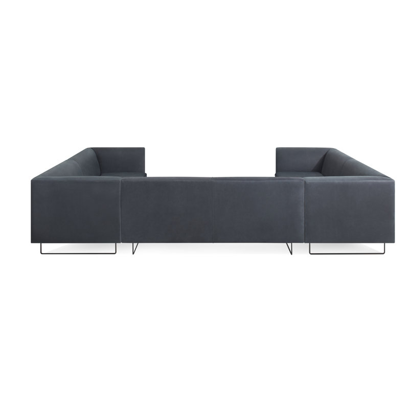 Bonnie And Clyde Sectional, Ink Genuine Leather