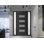 Porte d'entrée extérieure prémontée en PVC-U métal-plastique Manux 8113 noir mat avec 2 impostes latérales, pour bureaux, commerces et habitations, entrée, patio, garage, 173 x 203 cm (L 41 + 91 + 41 x H 203 cm), ouverture à droite vers l'intérieur. Dimensions : 173 x 203 cm (L 41 + 91 + 41 x H 203 cm).
