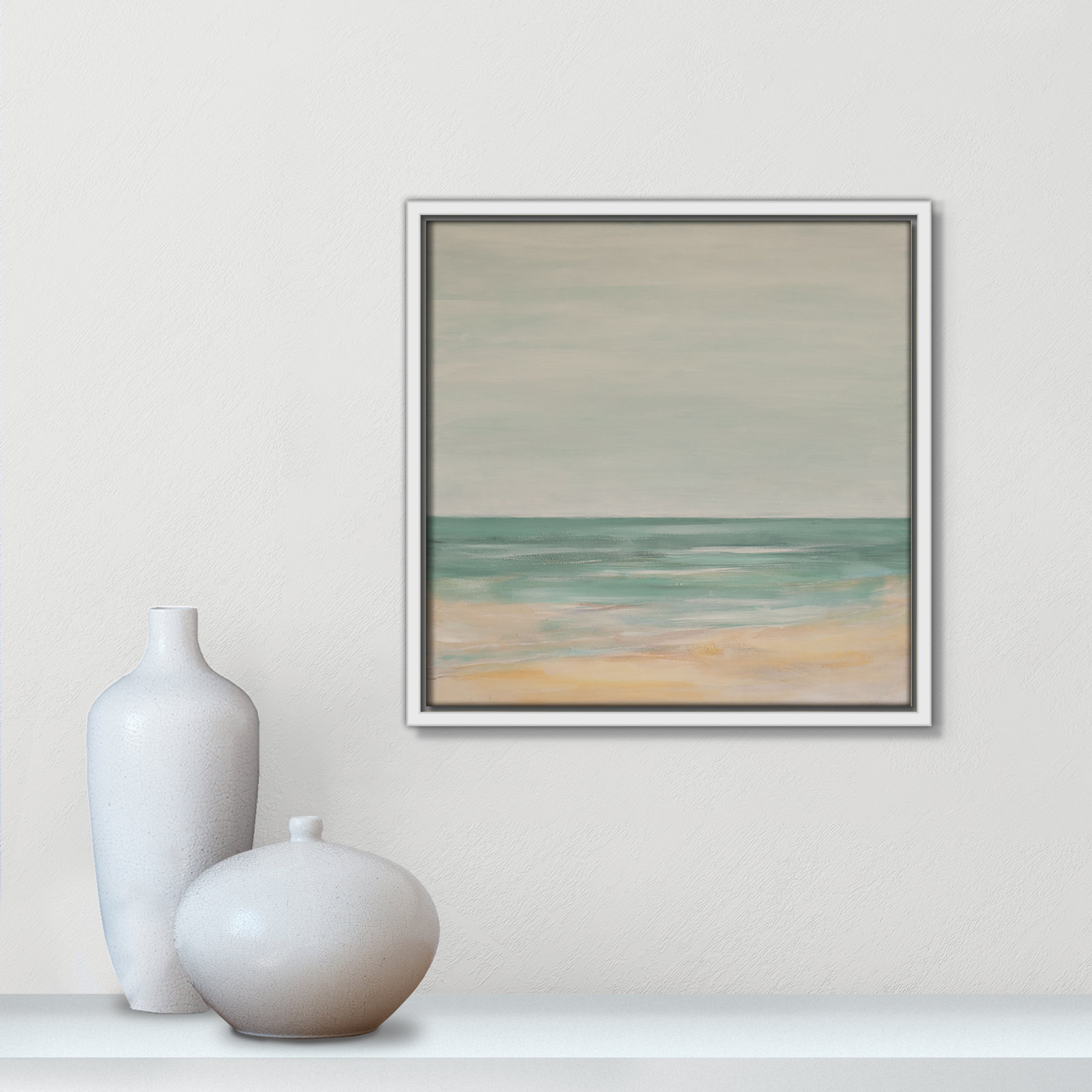 Horizon Print by S.H. Khan, 13.5" H x 13.5" W, White