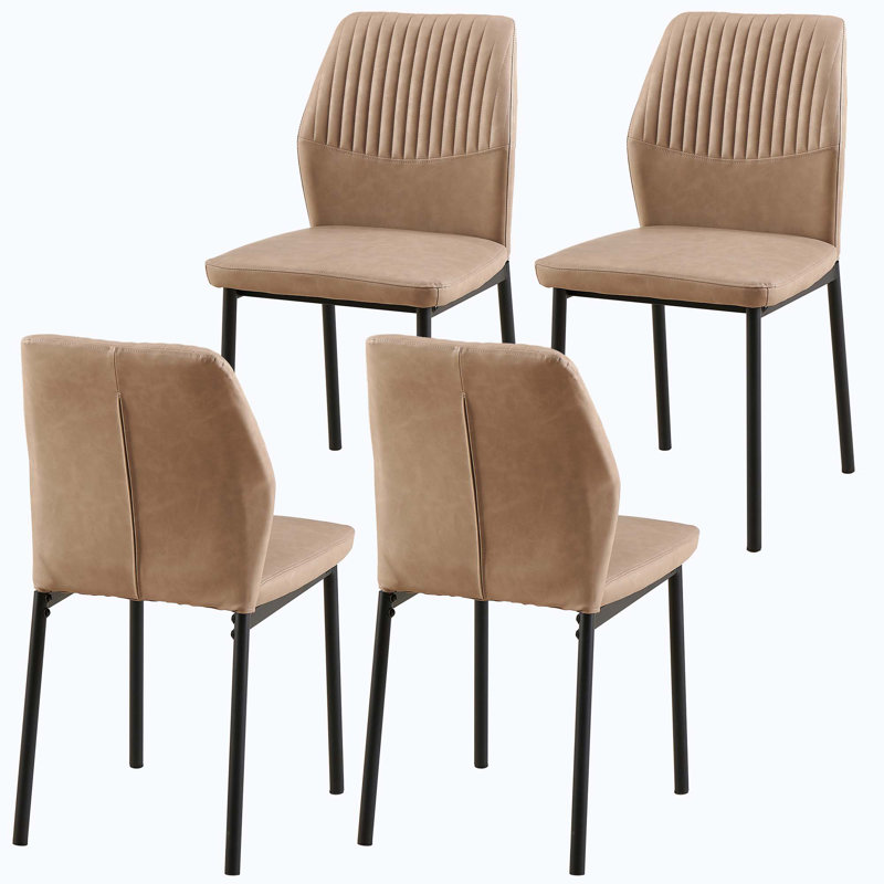 PU Leather Dining Chairs,Set of 4, Beige
