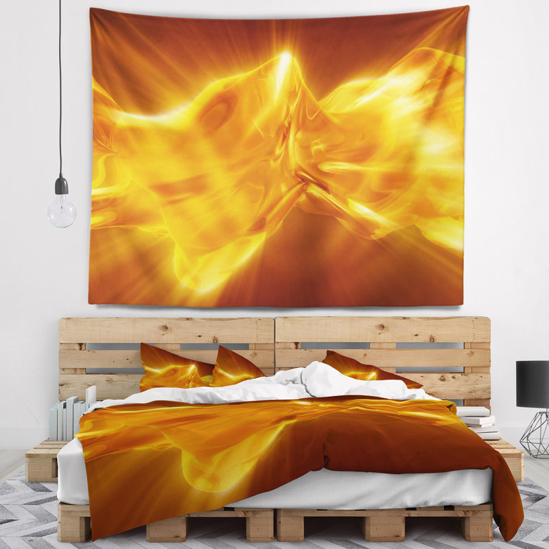 Plasmas abstraits et liquide avec tapisserie Fiery Shine, H 68 po x l 80 po