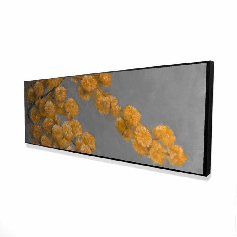 Toile dorée - décor de toile contemporaine encadrée, H 21,25 po x l 61,25 po