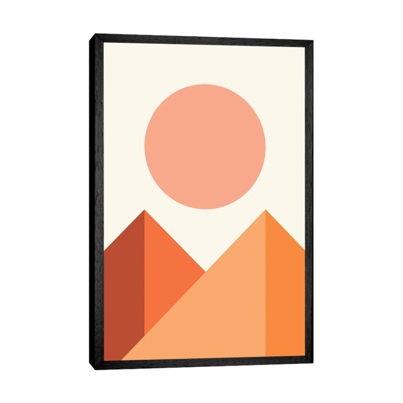 Geometric Mountains IV - Print on Canvas, Black Framed, 101.6 cm H x 66.04 cm W