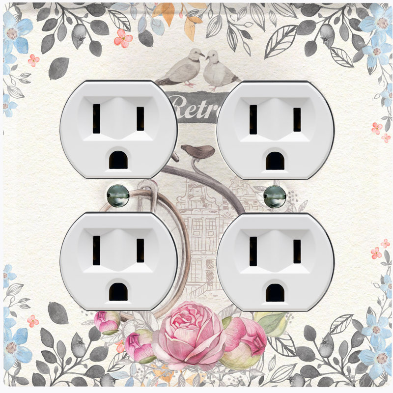 Patterned 2 - Gang Toggle Light Switch Standard Wall Plate