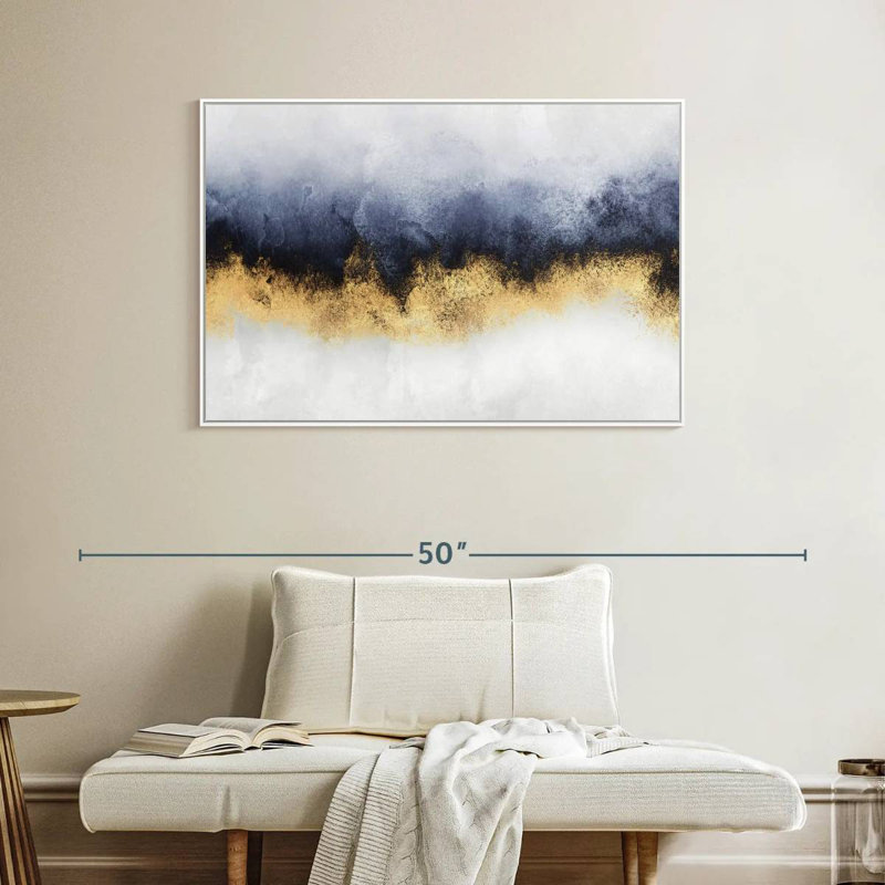 Ciel I, Cadre flottant blanc, 40 po x 27 po