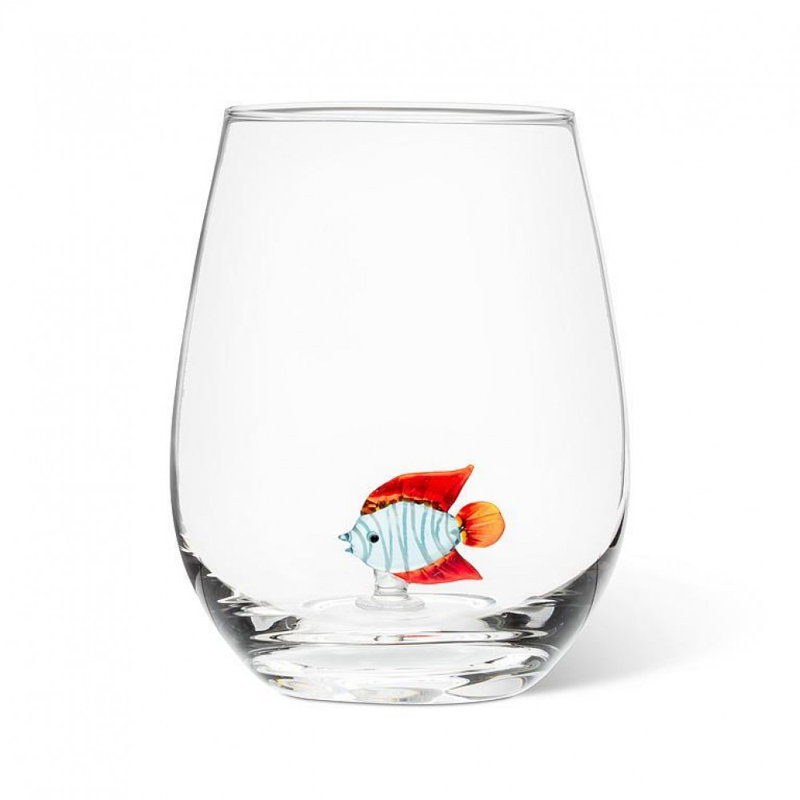 Fish Stemless Wine Glass