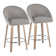 Matisse Highback Fixed-Height Bar Stool With Bent Wood Legs & Round Footrest - Set Of 2