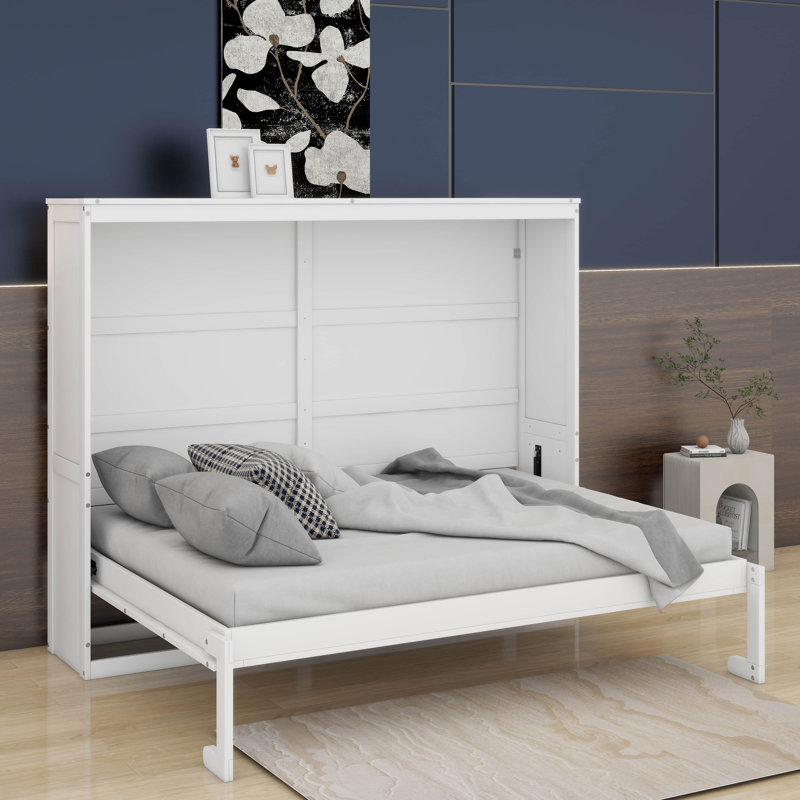Lit escamotable double pleine grandeur, Blanc