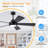 52" Modern 5-blade Downrod Ceiling Fans With Lights And Remote-1060924667