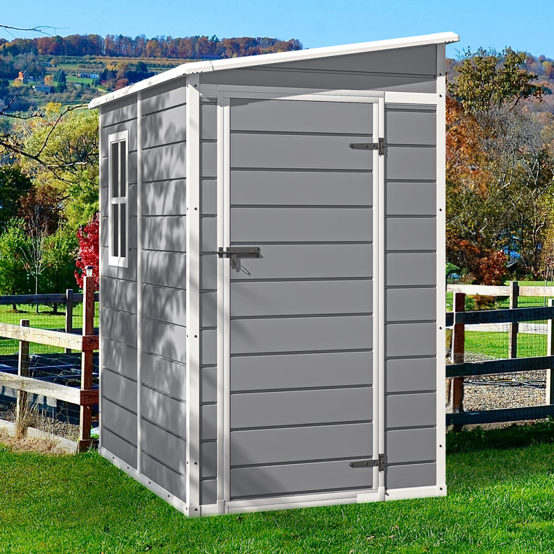 Remise de rangement en plastique, H 75,8 po x l 59,98 po x P 48 po, Grey