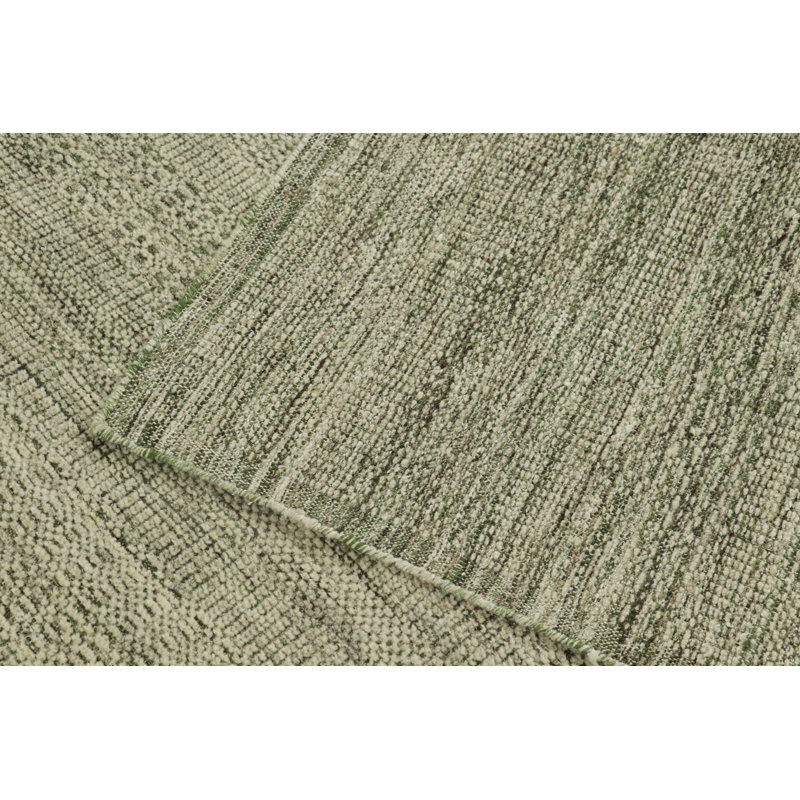 Hand Knotted Wool Striped Area Rug, Rectangle 9' x 12'