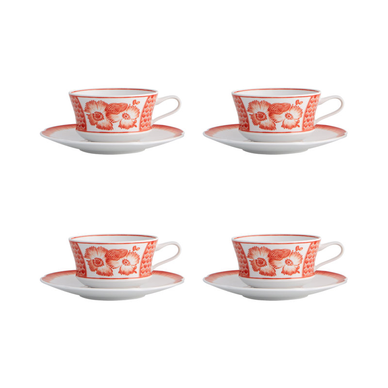 Coralina Porcelain Teacup and Saucer
