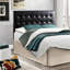 Grand lit noir en similicuir noir avec tête de lit réglable pour accueillir un matelas plus haut 41 53 pouces Nettoyer et monter sans effort avec une hauteur de panneau complexe, un revêtement facile et un rembourrage en mousse