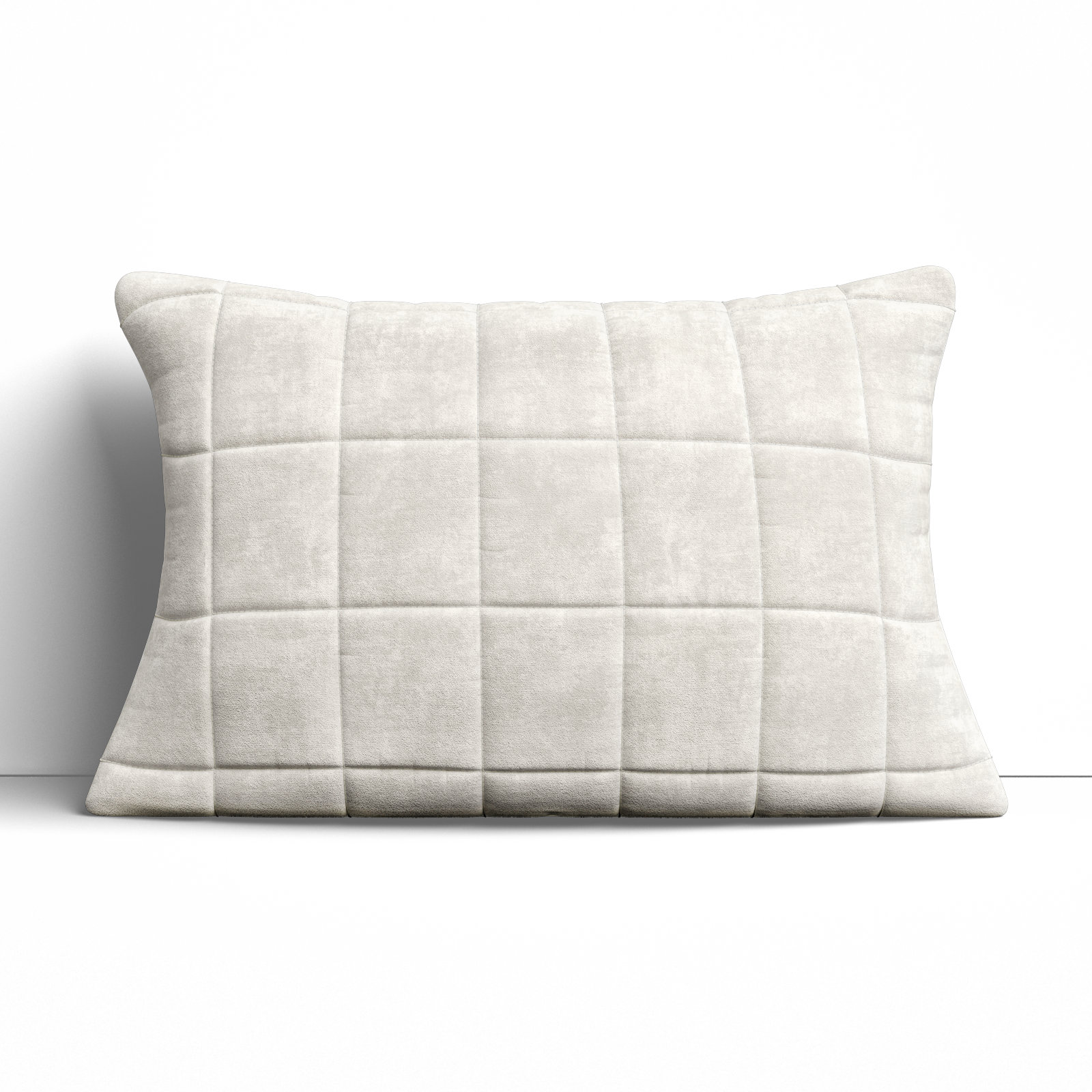 Dakotai Geometric Cotton Lumbar Pillow Cover, White
