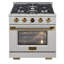 30 in. 4.2 cu. ft. 4 Burners Dual Fuel Range in Stainless Steel with Kucht Horus Thermostat-1258405768