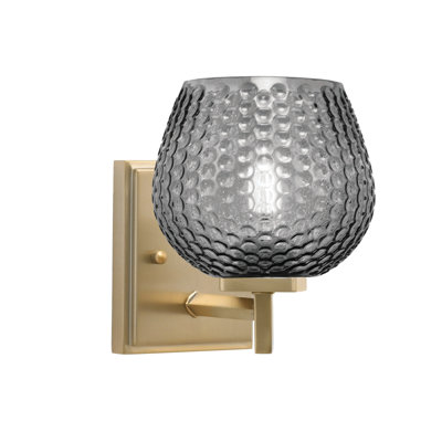 Finola Wall Sconce Shown With 6" Smoke Textured Glass