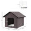 Abri pour chat portable, chauffé et isolé, imperméable en brun pour l'intérieur et l'extérieur, avec housse en molleton moelleux, lit chaud, divers climats, portable extérieur, isolé