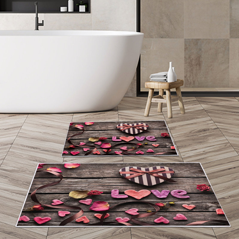 Luxurious Bathmat Set (2 Pieces), 100% Polyester, Non-Slip, Antibacterial | Dimensions: 19.7 x 23.6 inches & 23.6 x 39.4 inches | Ultra-Absorbent, Easy Clean Fabric, Machine Washable at 86°F | Perfect for Bathroom or Spa