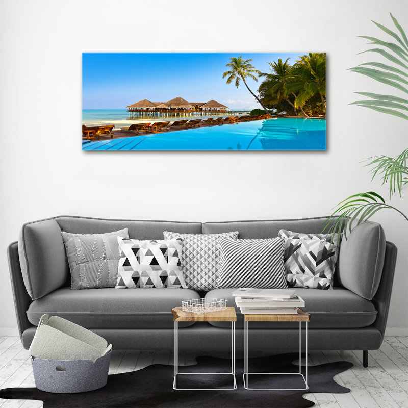 Swimming In Maldives - No Frame Print on Canvas