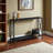 Amanda 2-Tier Black Marble Finish Accent Table With Metal Leg, 31.77" H X 47.71" W X 11.83" D