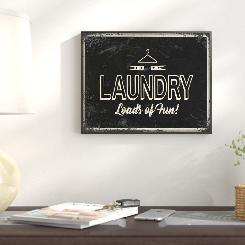 Laundry Laundry of Fun Industrial - reproduction d'art textuel sur toile, H 11 po x l 14 po x 1,5 po