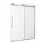 Mortix 60 po X P 74 po H Porte de douche coulissante simple sans cadre en chrome avec transparent 5/16 po Verre