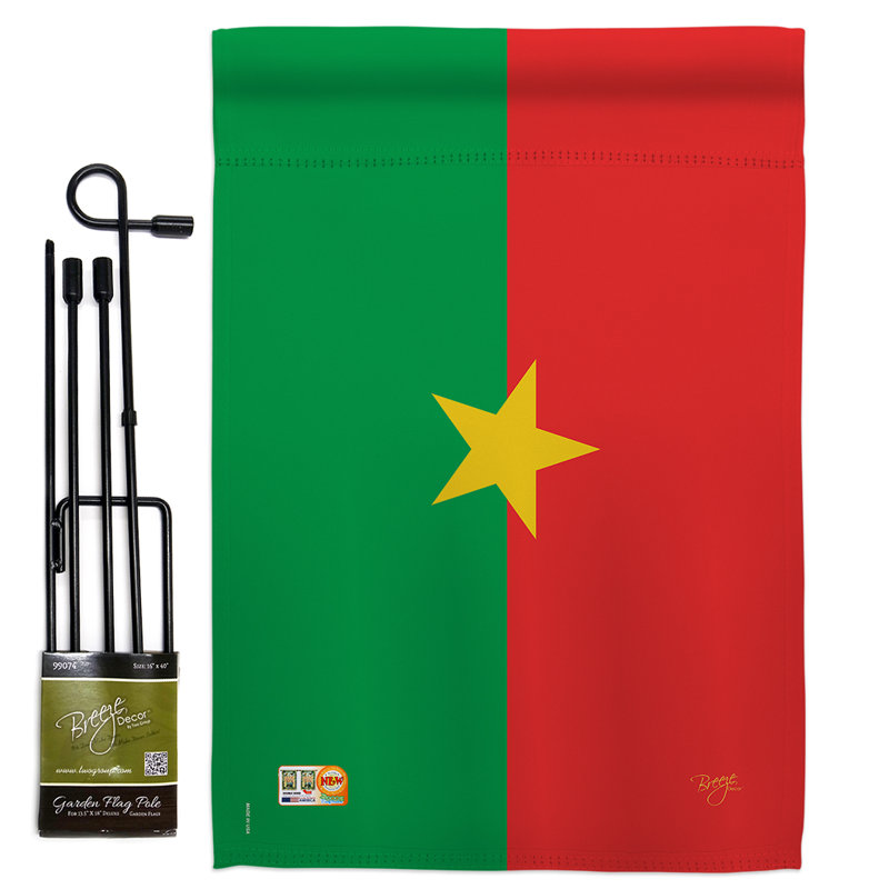 Burkina faso 2 côtés polyester 18,5 x 13 po ensemble de drapeau