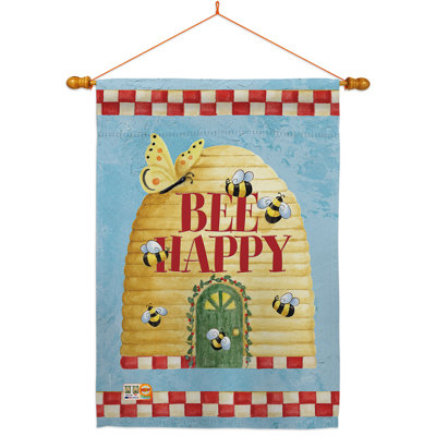 Ensemble de 2 faces en polyester 40 x 28 Bee Happy Hive