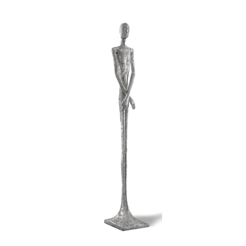 Lloyd Skinny Male Statue, 84" H x 16" W x 13" D, Silver