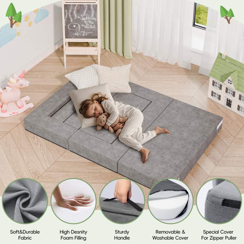 Modular Kids Play Couch, Gray